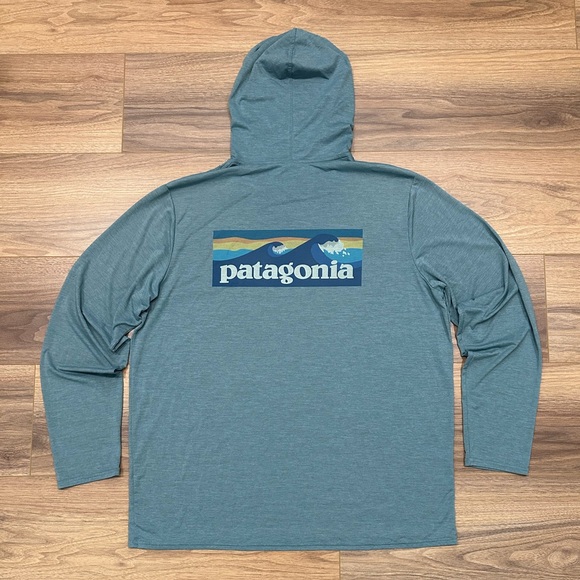 Patagonia Capilene Cool Daily Graphic Hooded Shirt Sun Hoody in Blue Size XL - Picture 8 of 12